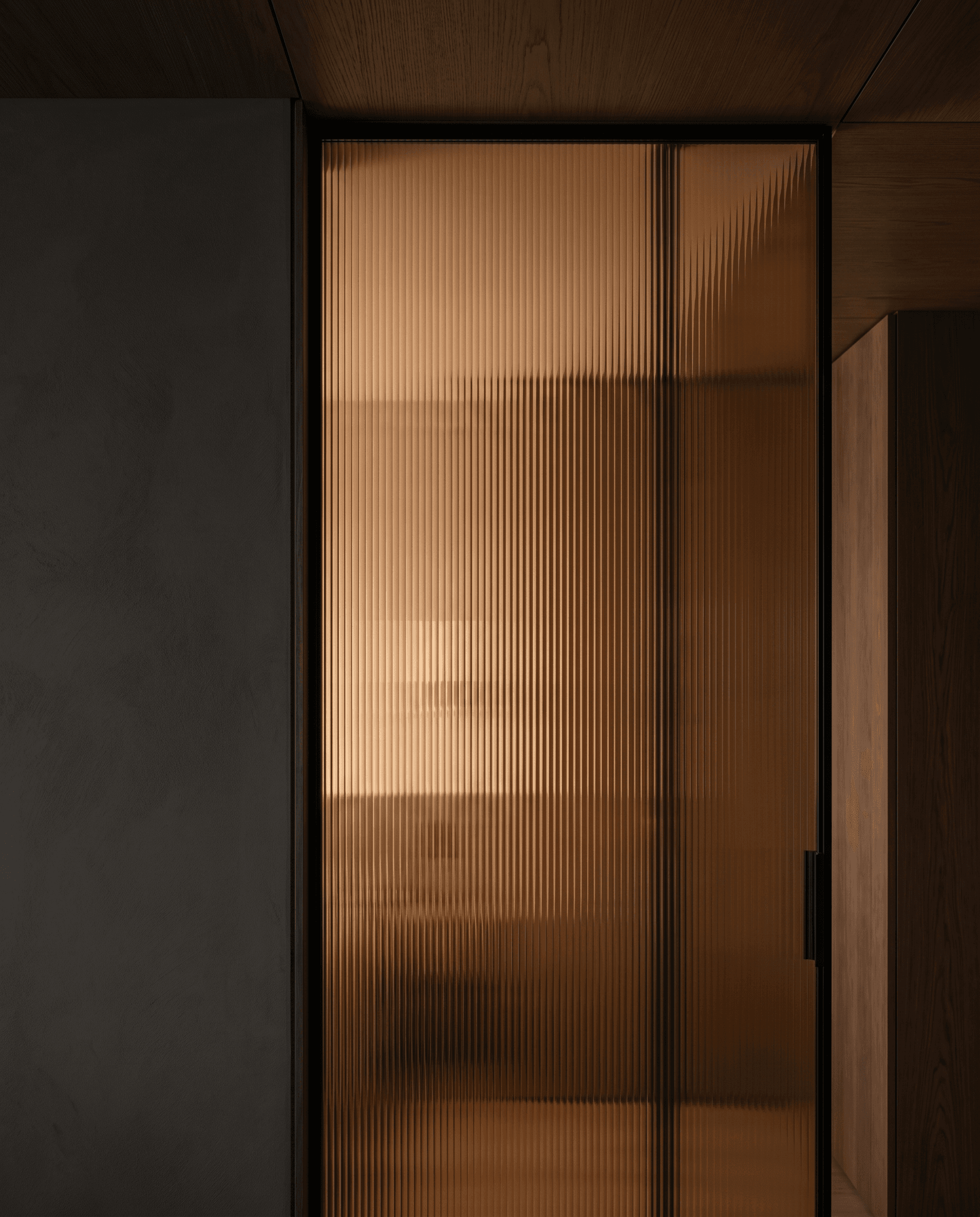 Fluted Amber Glass